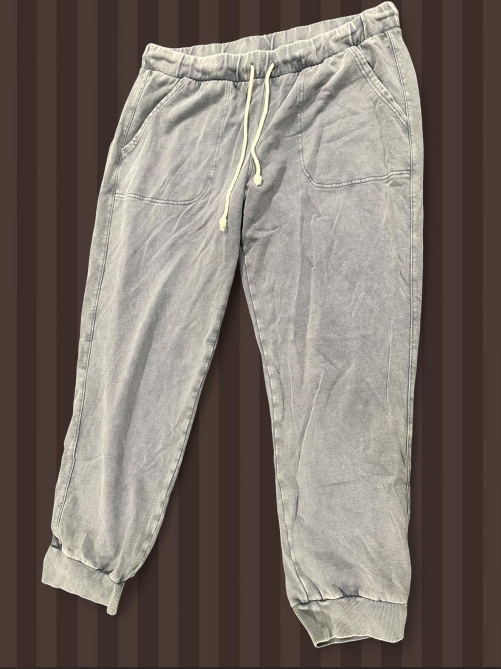 Universal Thread Women's Light Grayish Blue Drawstring Joggers with Elastic Cuff
